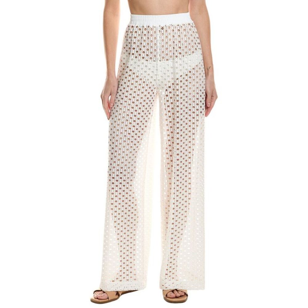 Carmen Marc Valvo Womens  Crochet Pant, White